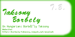 taksony borbely business card